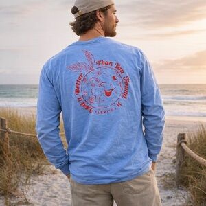 Levi’s Long Sleeve Graphic Tee Leaf It Better Than You Found It Blue Shirt Large